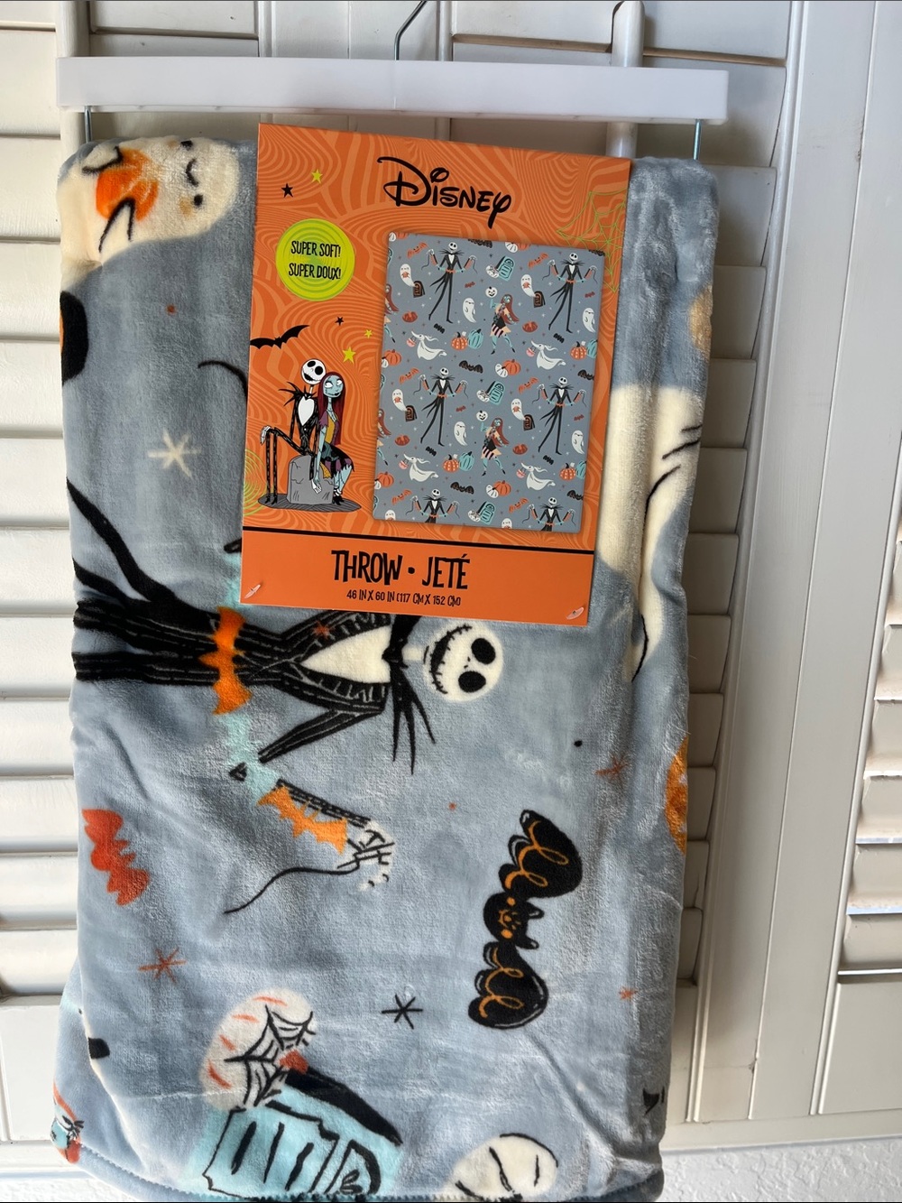 🎃 NWT Disney The Nightmare Before Christmas Super Soft Throw Blanket 46x60 🖤